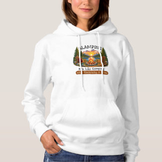 Glamping Es Como Acampar Camiseta Sudadera Mujer
