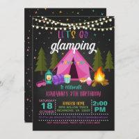Glamping Invitación de cumpleaños