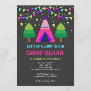 Glamping Invitación de cumpleaños / Glamping Invit