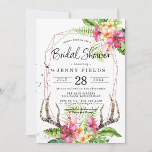 Glamuroso Boho Tropical Bridal Shower de Cuerno de