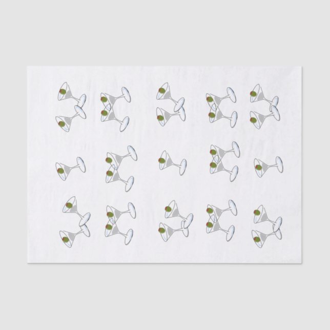 Glasos Martini de papel de tejidos (Anverso)