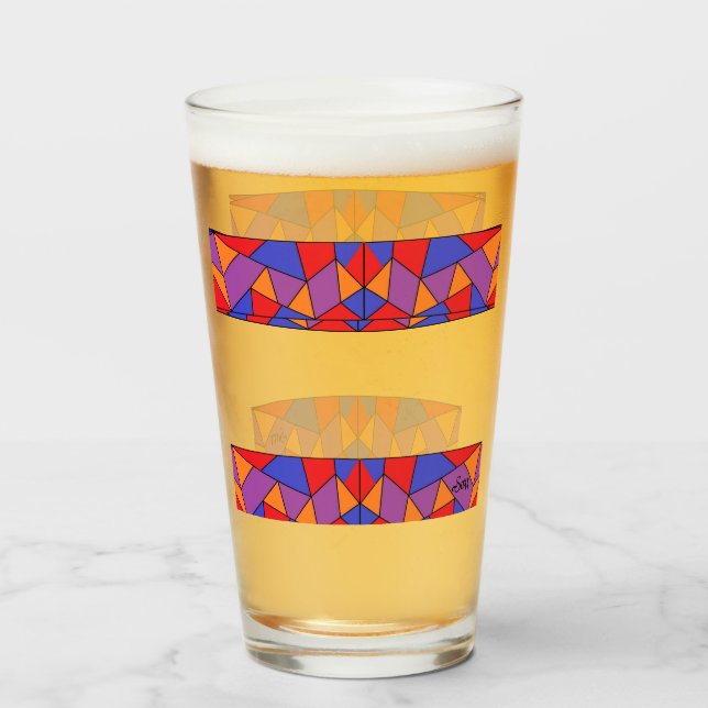 Glass Cup : Abstract Design (Anverso (lleno))