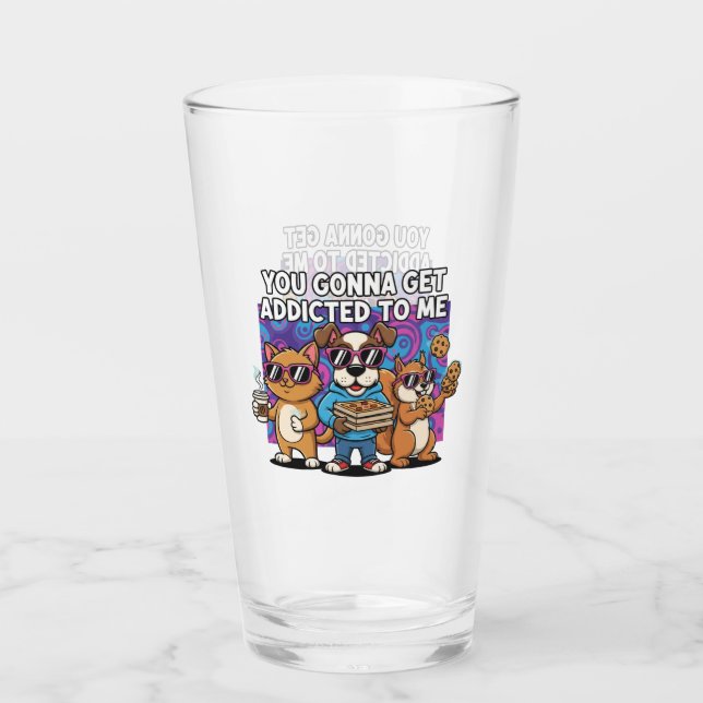 Glass Cup funny cartoon pets glass (Anverso)