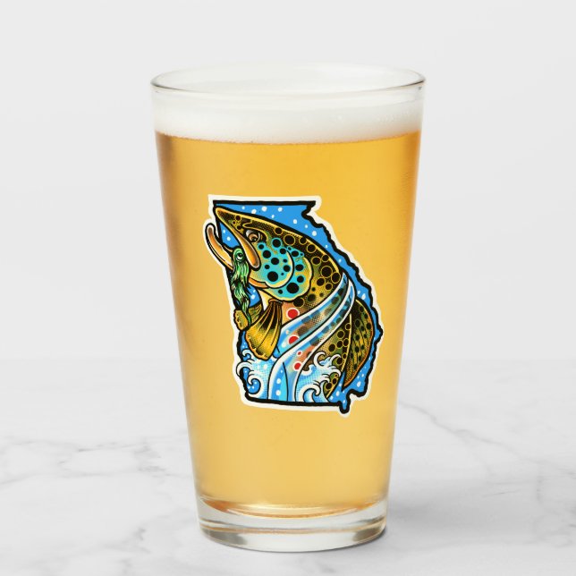 Glass de cerveza de trucha marrón de Georgia (Anverso (lleno))