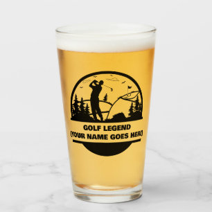 Glass De Cerveza Personalizada De Leyenda De Golf 