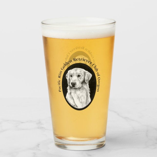 Glass de pinta Golden Retriever (Anverso (lleno))