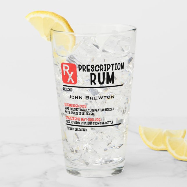 Glass de prescripción RX Rum Gratuito Personalizad (Anverso (hielo))