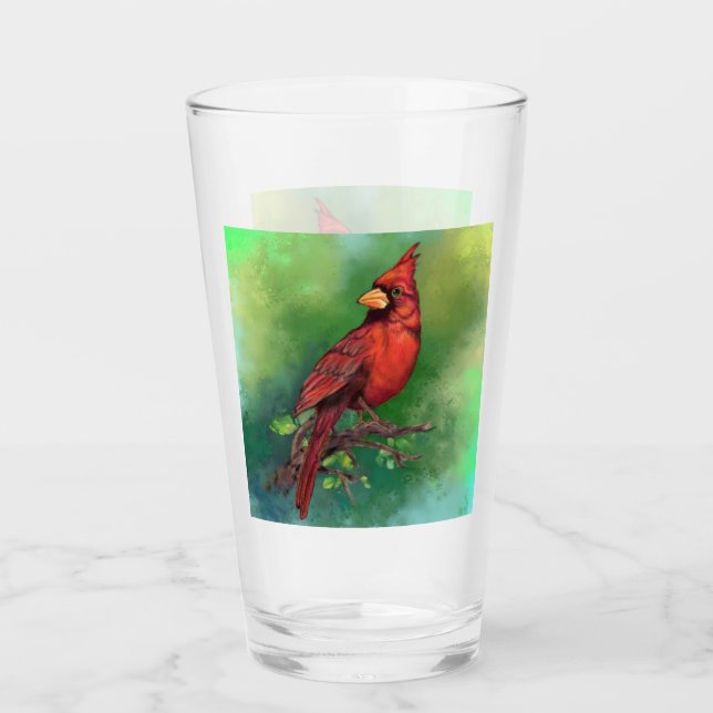 Glass del cardenal rojo del norte (Anverso)