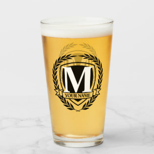 Glass Laurel Monogram Design