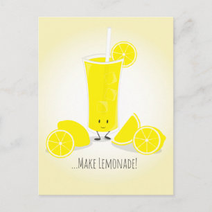 Glass Lemonade Sonriente   Postal