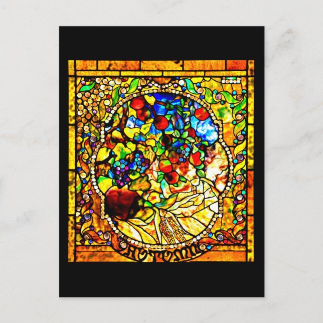 Glass-Louis Tiffany 12 con manchas postales (Anverso)