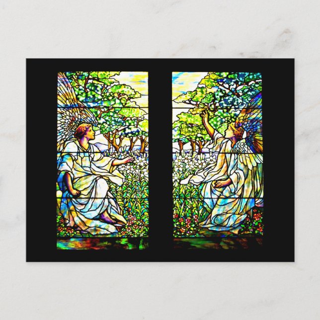 Glass-Louis Tiffany 13 con manchas postales (Anverso)