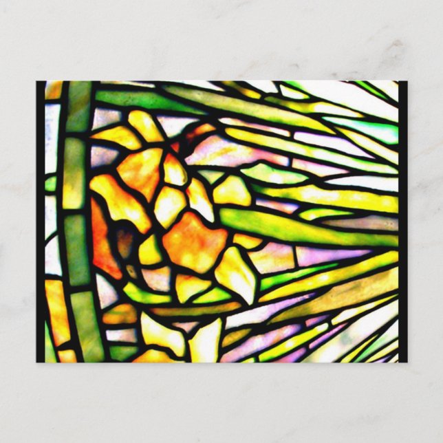 Glass-Louis Tiffany 7 con manchas postales (Anverso)