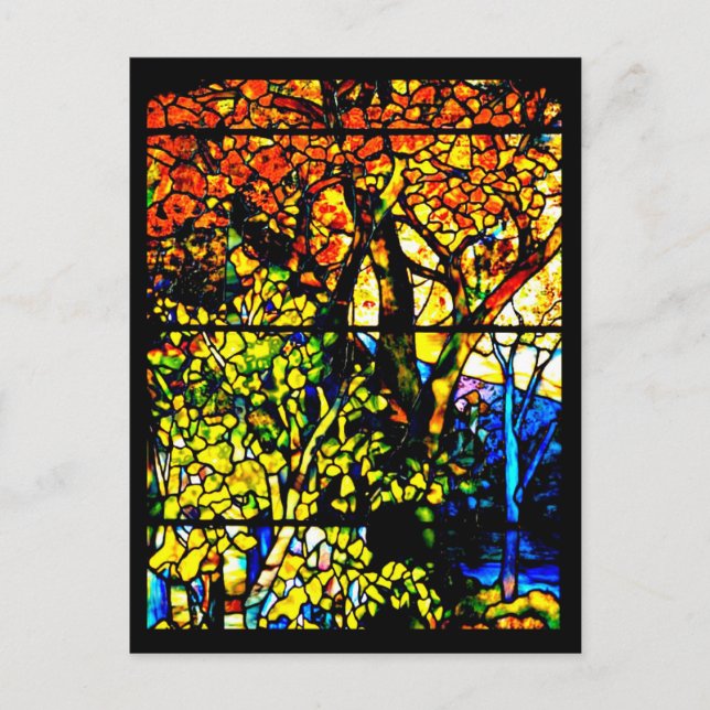 Glass-Louis Tiffany 8 con manchas postales (Anverso)