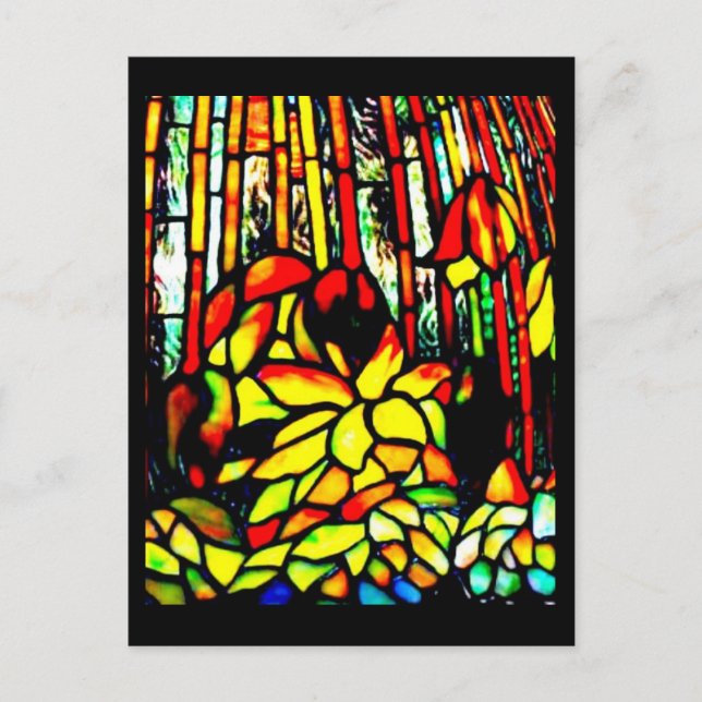 Glass-Louis Tiffany 9 con manchas postales (Anverso)