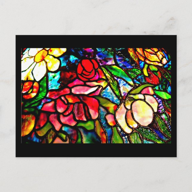 Glass-Louis Tiffany con manchas postales 18 (Anverso)
