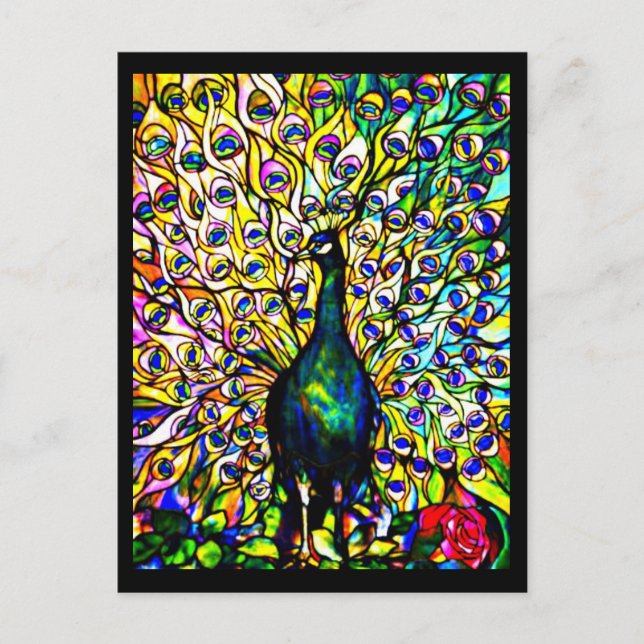 Glass-Louis Tiffany con manchas postales 19 (Anverso)