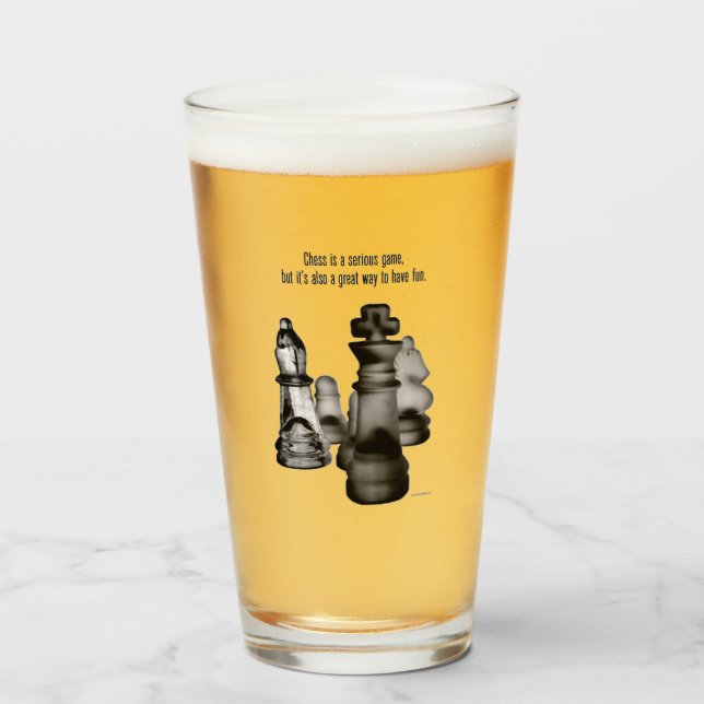 Glass Tumbler Chess 16 onz (Anverso (lleno))