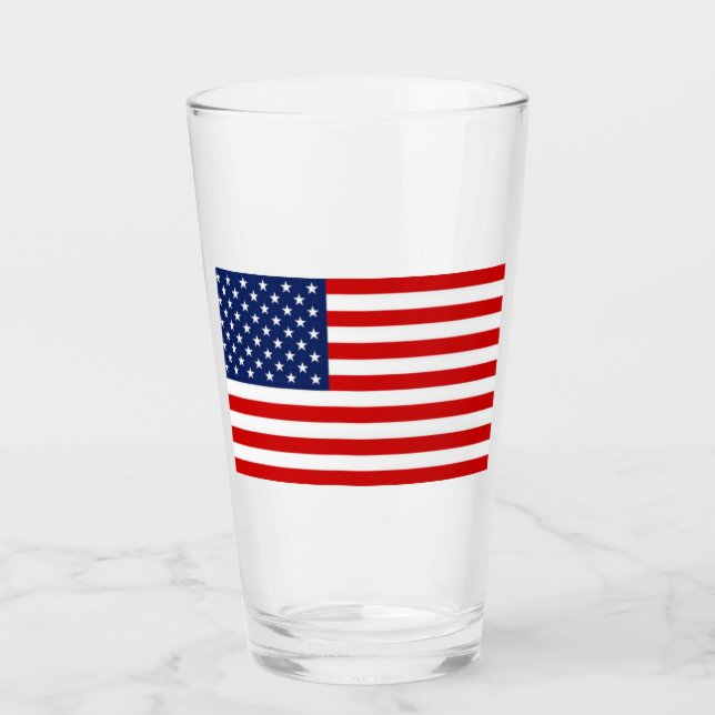 Glass Tumbler USA Flag 16 onz (Anverso)