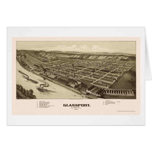 Glassport, mapa panorámico del PA - 1902 (Anverso (Horizontal))