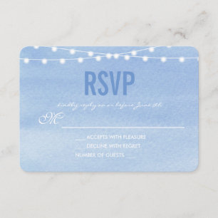 Glaucous Blue Watercolor String Lights RSVP