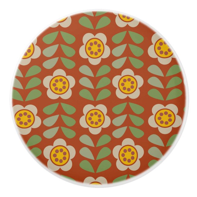 GLEAM GLADE - Pomo de cerámica floral (Anverso)