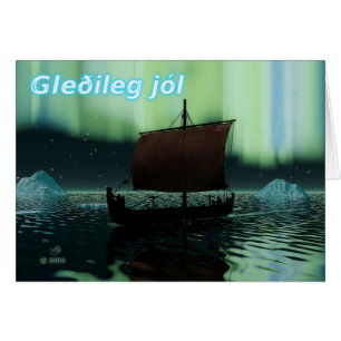 Gleðileg Jól - Buque Viking Y Luces Del Norte