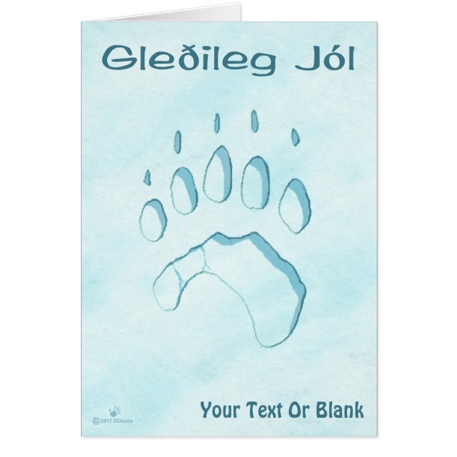 Gleðileg Jól - Impresión de la ruta del oso polar (Frente)