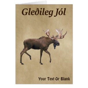 Gleðileg Jól - Moose De Toro Sobre Papel Antiguo