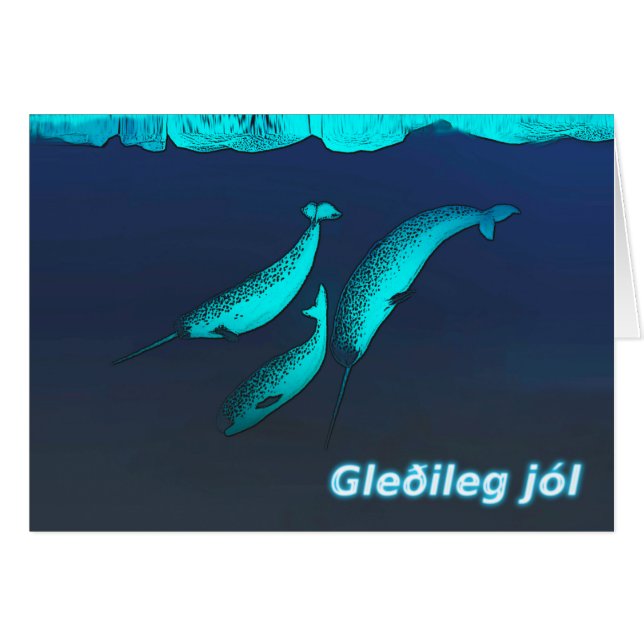 Gleðileg Jól - Narwhal (Anverso (Horizontal))