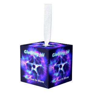 Gleðileg Jól - Ornamento de cubo brillante