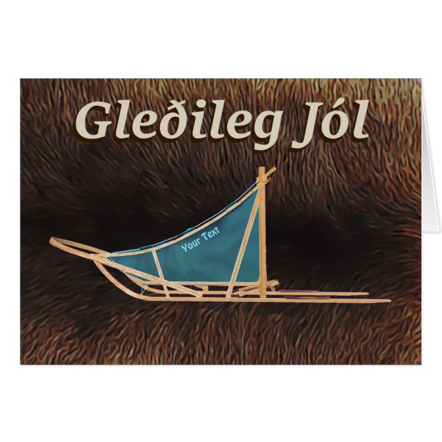 Gleðileg Jól - Perro Sled (Anverso (Horizontal))