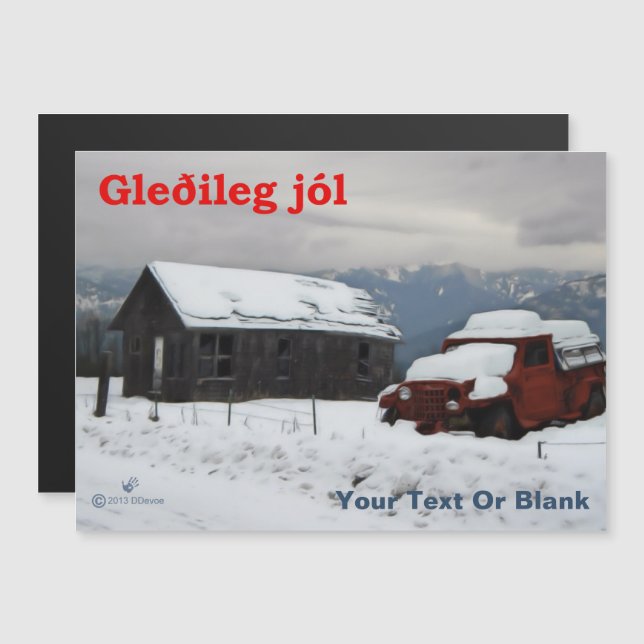 Gleðileg Jól - Viejo Camión Rojo (Anverso/Reverso)