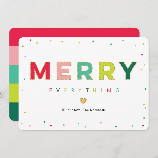 Gleeful Merry sin foto tarjeta de vacaciones moder (Anverso / Reverso)