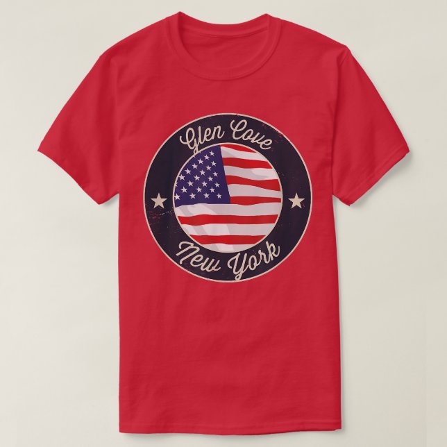 Glen Cove - Camiseta Patriótica New York Souvenir (Diseño del anverso)