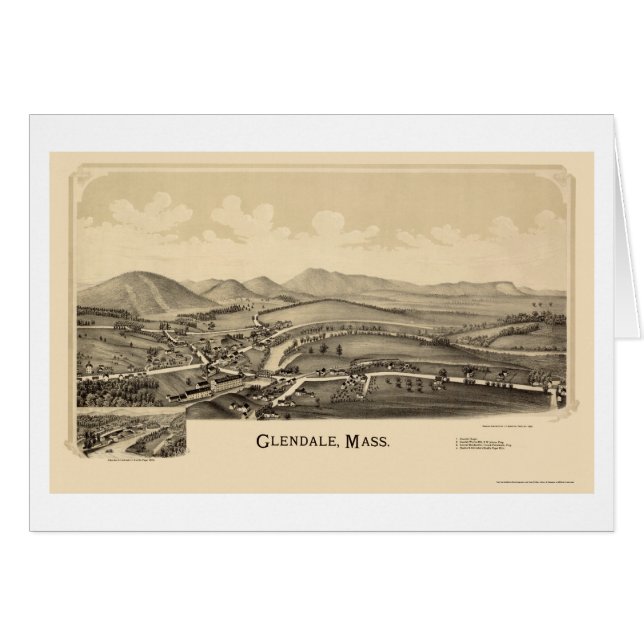 Glendale, mapa panorámico de las MAMÁES - 1890 (Anverso (Horizontal))