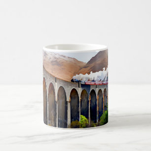 Glenfinnan viaductor tren de vapor taza de café