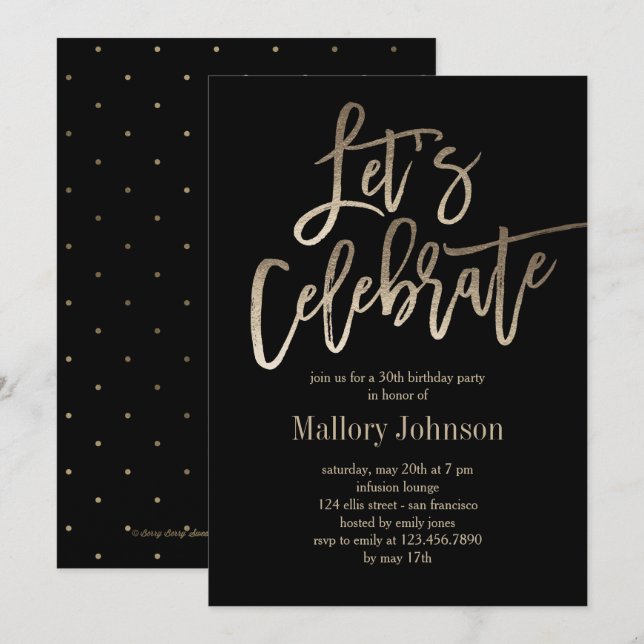 Glimmer apabullado celebremos la invitación a la f (Anverso / Reverso)