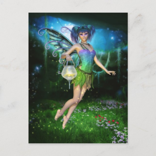 Glimmers de fantasía en la tarjeta postal nocturna (Anverso)