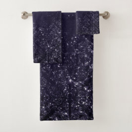 Glimmery Indigo Grunge | Midnight Purple Damask