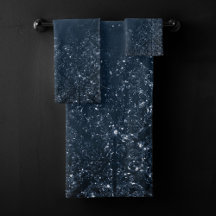 Glimmery Navy Grunge | Damasco azul oscuro de zafi