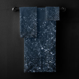 Glimmery Navy Grunge | Damasco azul oscuro de zafi