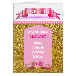 ¡Glitsy! Tarjeta de cumpleaños personalizada Sweet