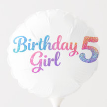 Glitter Birthday Girl 5 Globo de Fiesta