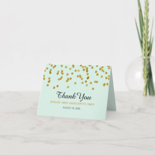 Glitter de oro menta confeti Agradecimiento de Des