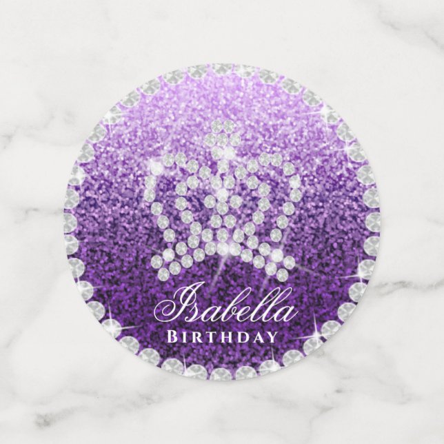 Glittering Crown Lavender Table Confetti (Anverso mediano)