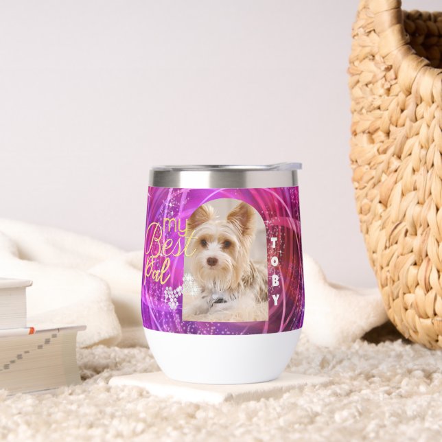 Glittering Mascota Dog Photo Mangenta (Sala de estar)