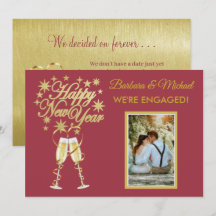 Glittering New Years Engagement Gold Red Anuncio