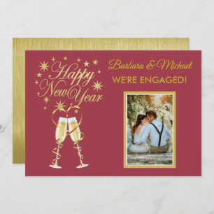 Glittering New Years Engagement Gold Red Anuncio