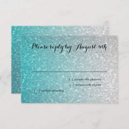 Glittery Gradient RSVP Turquoise